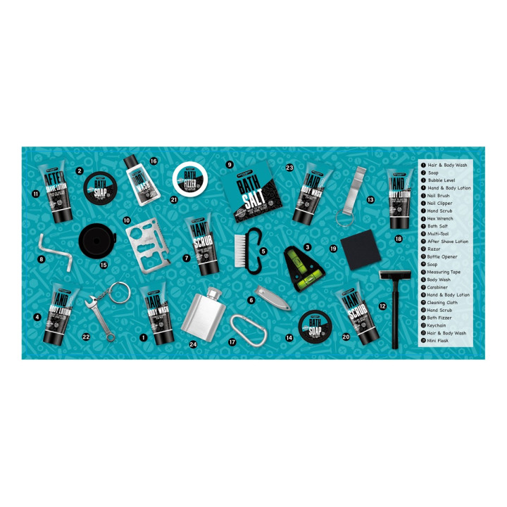 PROMO Calendrier de l'avent cosmétiques homme BATH & BODY TOOLKIT