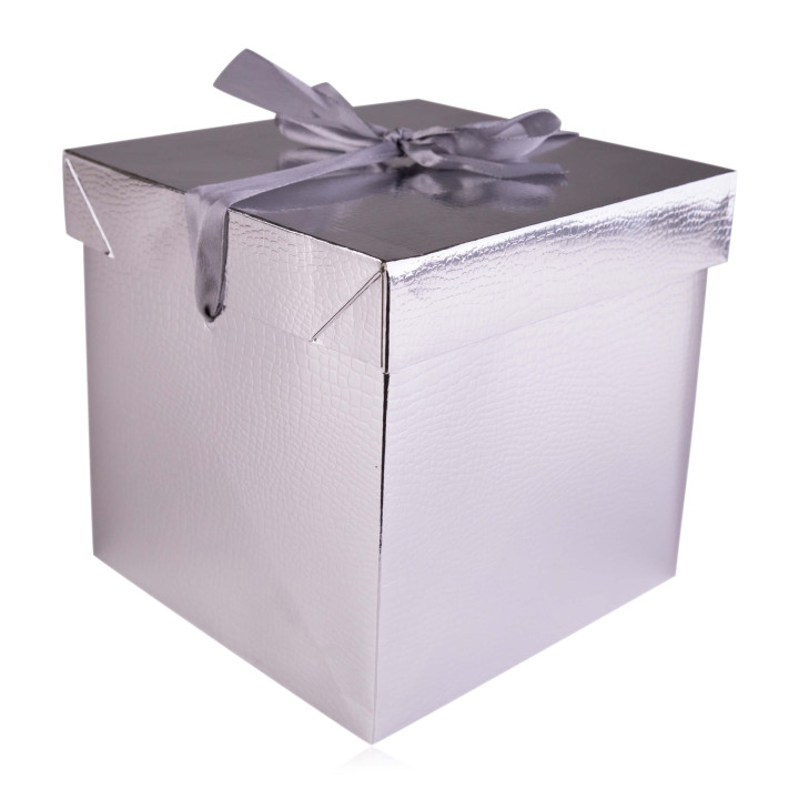 Boite en carton vide Argent (15x15x15 cm)