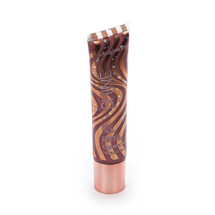 PROMO FRUITS PARTY Crème éclat visage & corps pailletée 60ml Rose gold , senteur Cherry Kiss