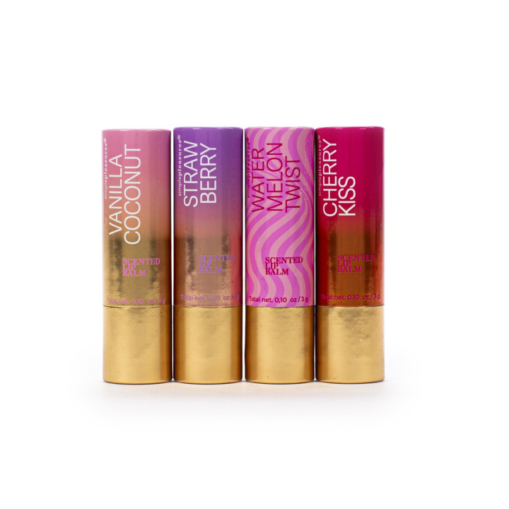 Coffret 4 baumes lèvres FRUITS PARTY, 4 senteurs