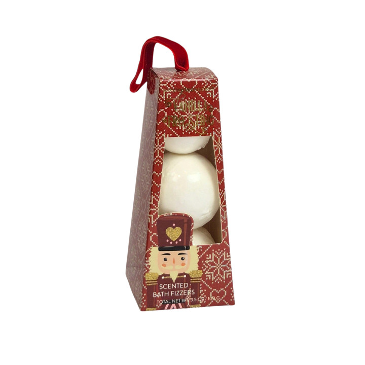 PROMO Coffret 3 boules effervescentes CASSE NOISETTE, senteur vanille