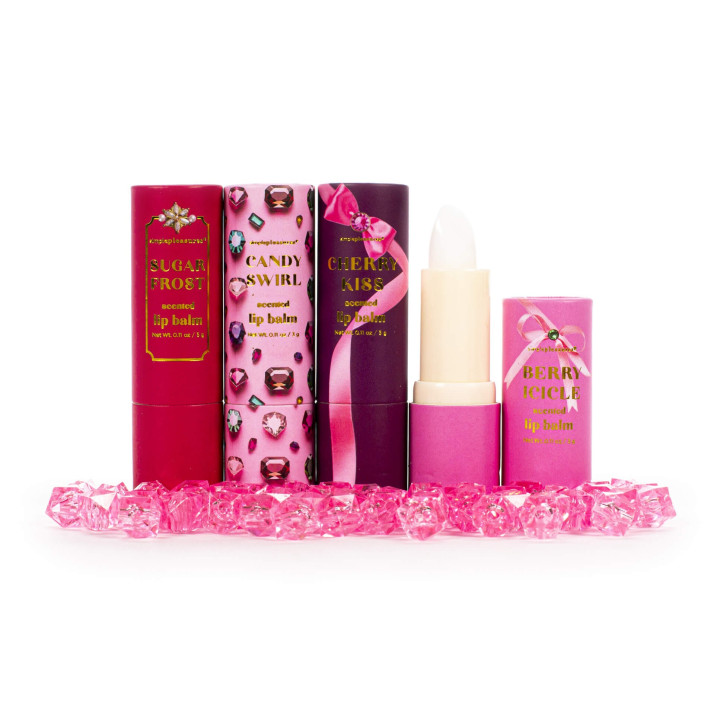 Coffret 4 baumes lèvres BEJEWELED, 4 senteurs