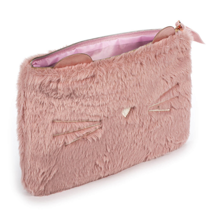 Trousse de toilette SWEET PASTEL (25x17,5 cm) peluche rose