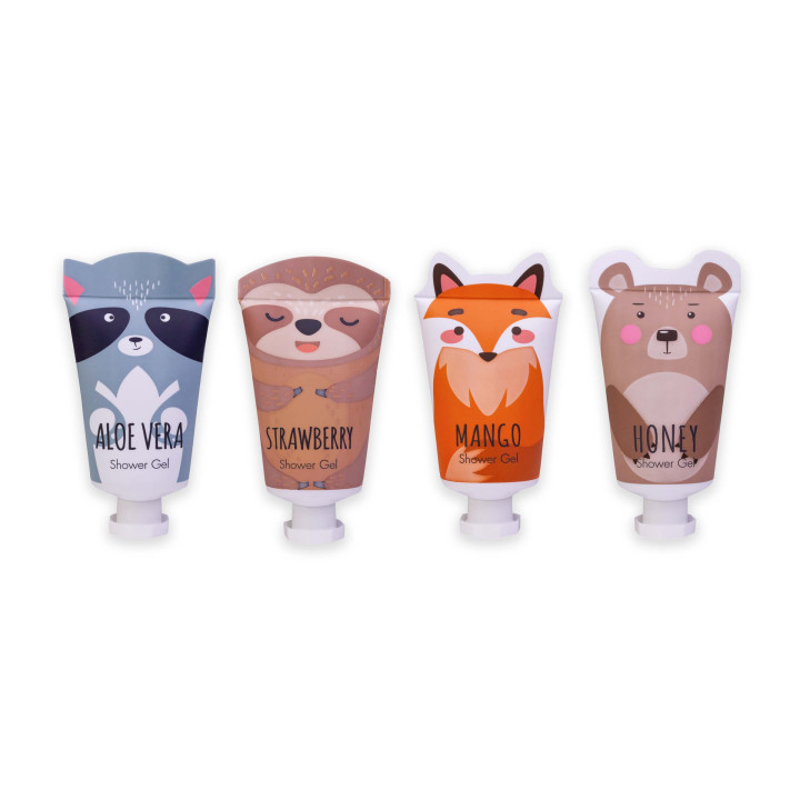 Gel douche 30ml ANIMALS, 4 modèles assortis