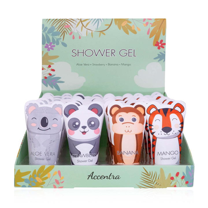 Gel douche 30ml ANIMALS, 4 modèles assortis
