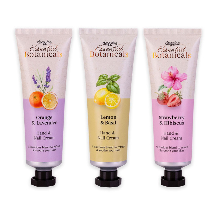 Crème mains & ongles 60ml ESSENTIAL BOTANICALS, 3 modèles assortis