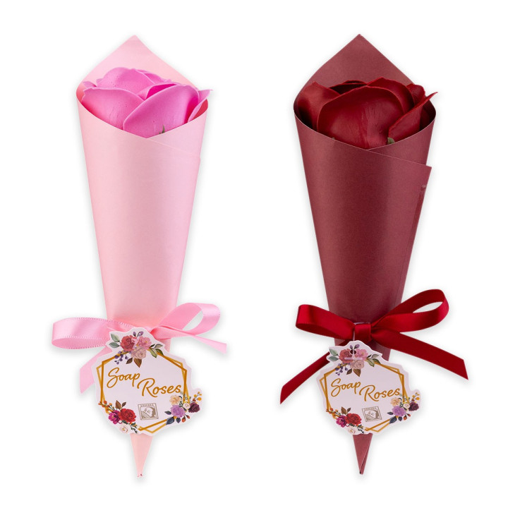 Rose de savon 8g, 2 couleurs assorties, senteur rose