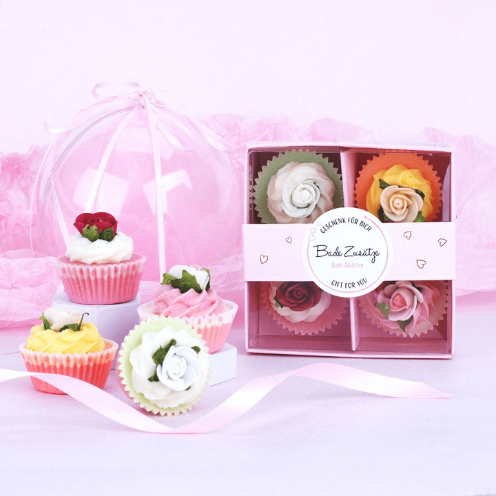 Coffret de 4 Cakes crémeux pour le bain COLOR BOUQUET