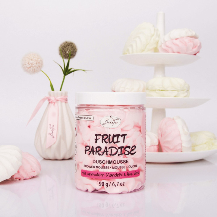 Mousse de douche 190g FRUIT PARADISE, senteur Orange, Grenade