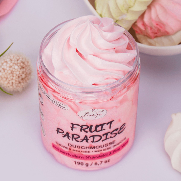 Mousse de douche 190g FRUIT PARADISE, senteur Orange, Grenade