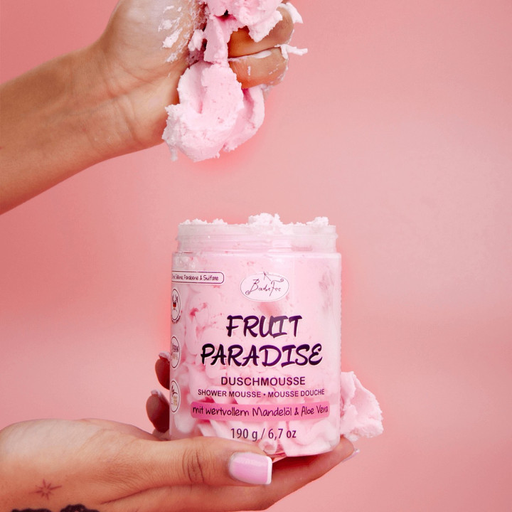 Mousse de douche 190g FRUIT PARADISE, senteur Orange, Grenade