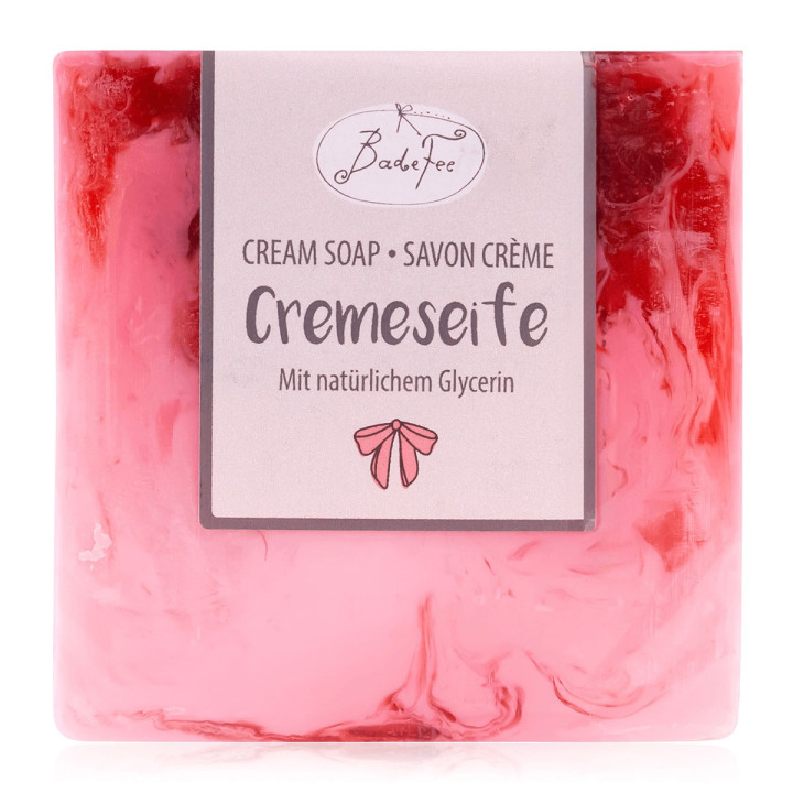 Savon glycérine 100g ROSE DELICATE, senteur Rose, Rhubarbe