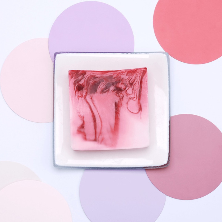 Savon glycérine 100g ROSE DELICATE, senteur Rose, Rhubarbe