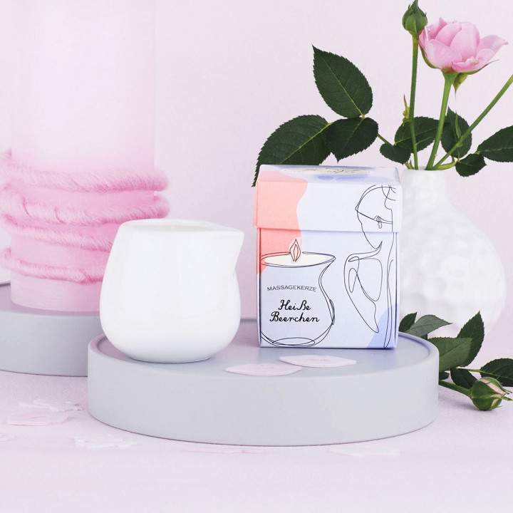 Bougie de massage 70g PETITES BAIES CHAUDES, Senteur Baies