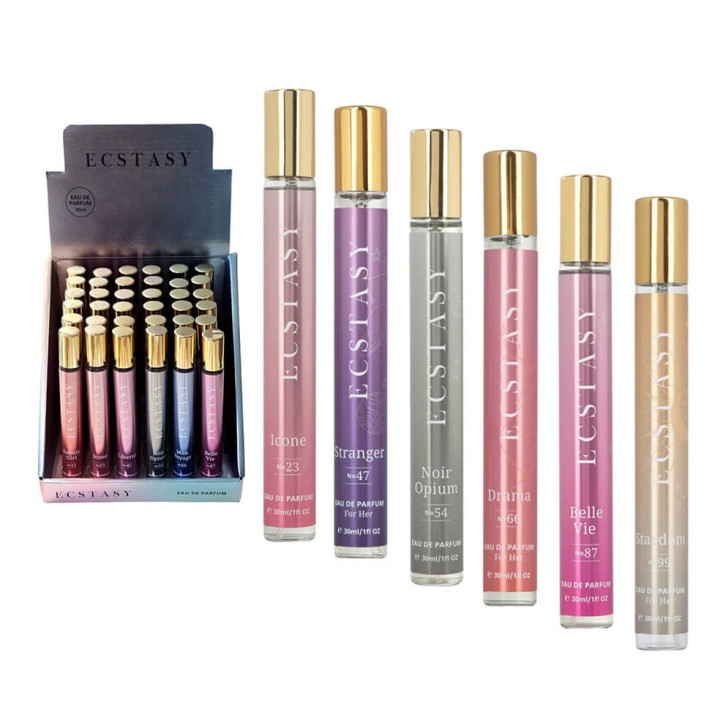 Eau de parfum 30ml ECSTASY FOR HER, 6 modèles assortis
