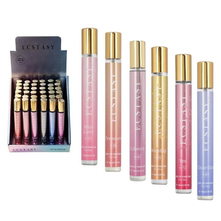 Eau de parfum 30ml ECSTASY FOR HER, 6 modèles assortis