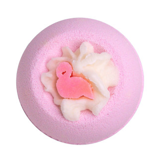 Boule effervescente pour le bain "FLAMANT ROSE" 190g, senteur : Bubble Gum