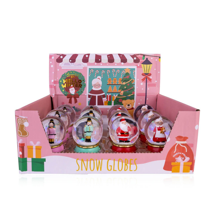 Boule neige (6cm) HELLO WINTER, 4 modèles assortis