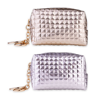Mini trousse de maquillage (10x7 cm), or et argent assortis