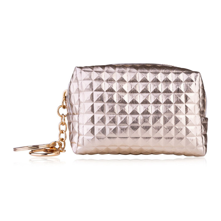 Mini trousse de maquillage (10x7 cm), or et argent assortis