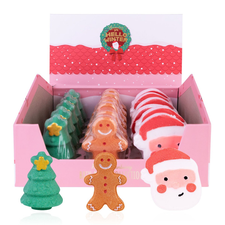 Galets effervescents HELLO WINTER, 3 modèles assortis