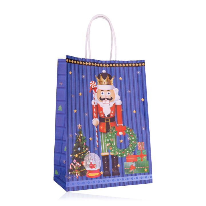 Sac cadeau en papier CASSE NOISETTE (21x15x8 cm), 6 modèles assortis