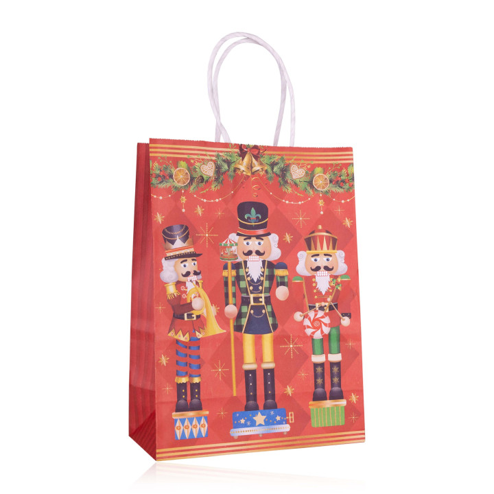 Sac cadeau en papier CASSE NOISETTE (21x15x8 cm), 6 modèles assortis