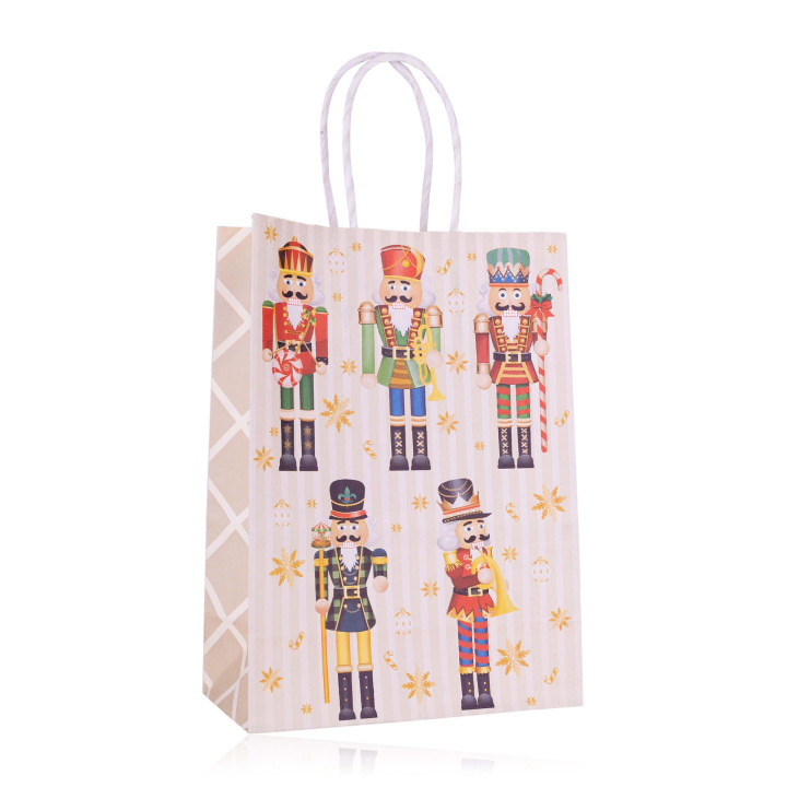 Sac cadeau en papier CASSE NOISETTE (21x15x8 cm), 6 modèles assortis