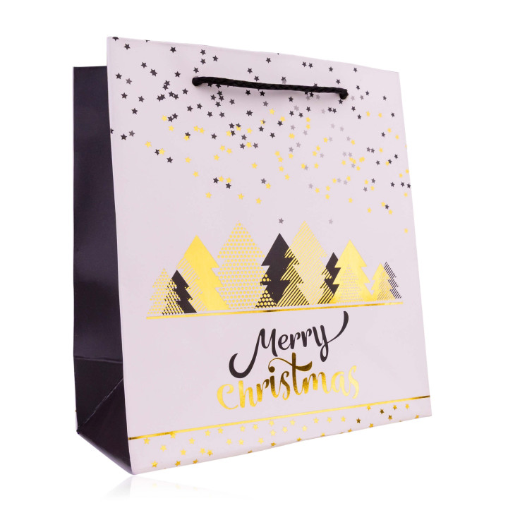 Sac cadeau WINTER GLAMOUR (16x14x7 cm), 4 modèles assortis