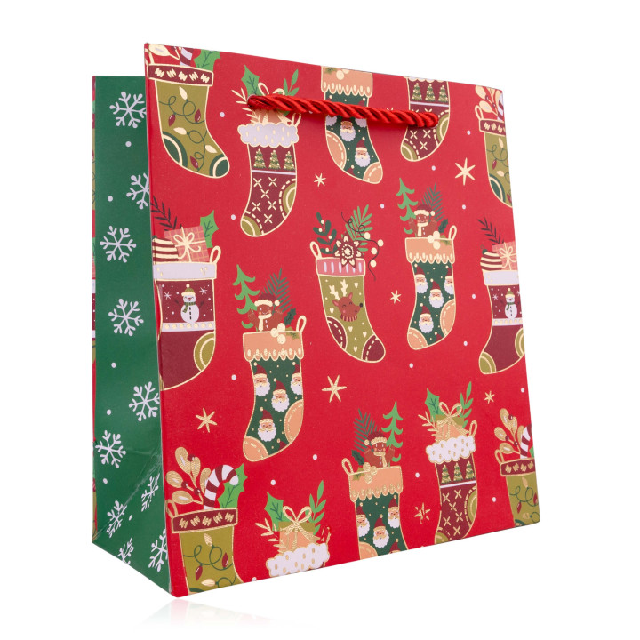 Sac cadeau XMAS CLASSIC (16x14x7 cm), 4 modèles assortis