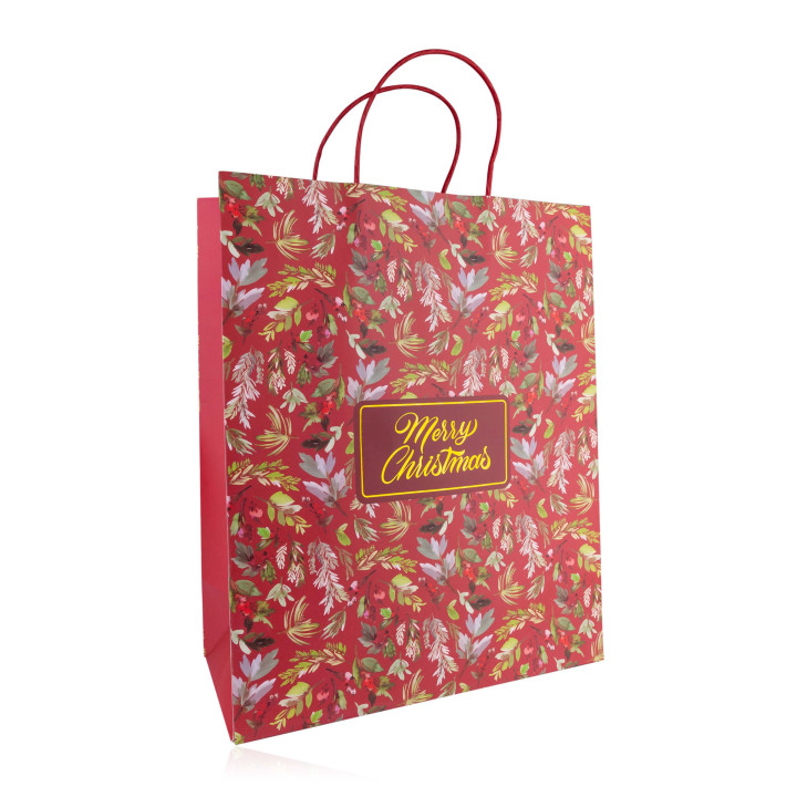 Sac cadeau JOYEUX NOËL (32x26x12 cm), 4 modèles assortis