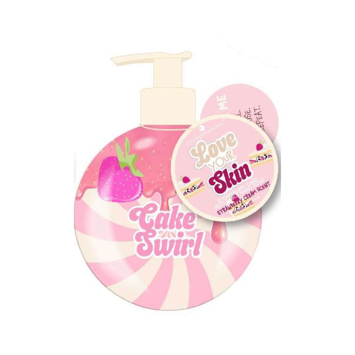 Distributeur de savon liquide 500ml BREAKFAST CLUB,  senteur Cake à la fraise