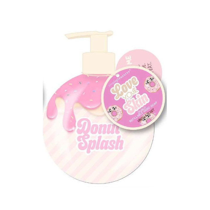 Distributeur de savon liquide 500ml BREAKFAST CLUB,  senteur Donuts à la fraise