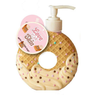 Distributeur de savon liquide 310ml en forme de donuts BREAKFAST CLUB,  senteur Chocolat blanc