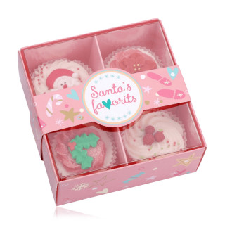 Coffret de 4 Cakes pour le bain crémeux SANTAS FAVORITS