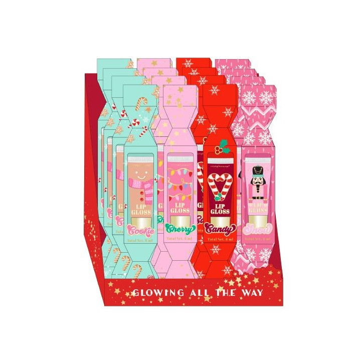 Coffret Lip Gloss FANCY & MERRY,4 modèles et senteurs assortis