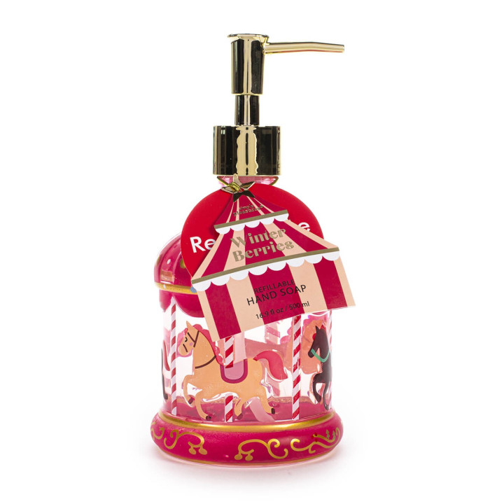 Distributeur de savon liquide 310 à 500ml HAPPY CHRISTMAS, 3 modèles assortis