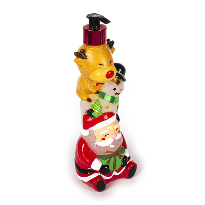 Distributeur de savon liquide 310 à 500ml HAPPY CHRISTMAS, 3 modèles assortis