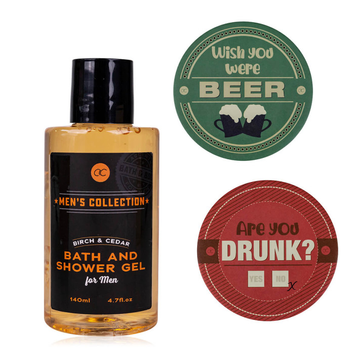 Coffret pour la douche +sous verre FOR MEN