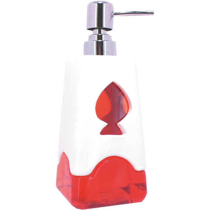 PROMO Distributeur savon liquide 430ml Rouge transparent