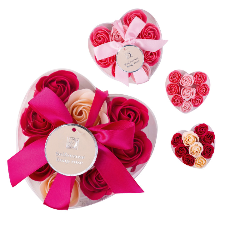Coffret coeur de Roses en papier de savon