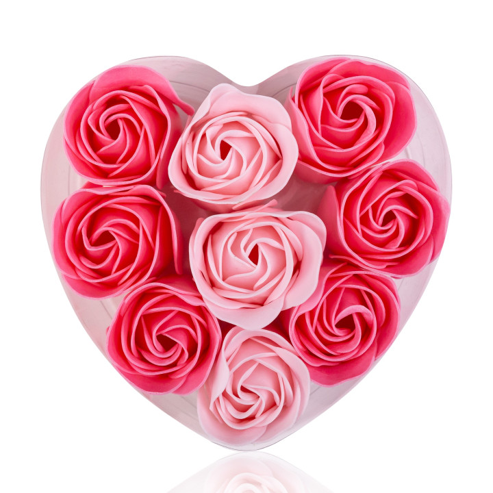 Coffret coeur de Roses en papier de savon