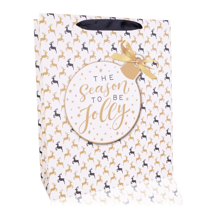 PROMO Sac cadeau WINTER MAGIC (32x26x10 cm), 2 couleurs assorties