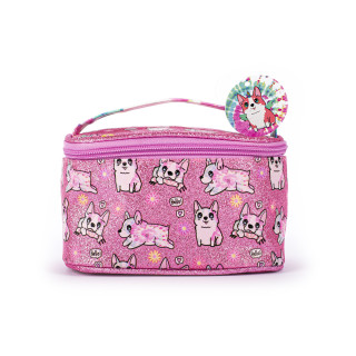 Trousse de toilette vanity en PVC pailleté CHIEN